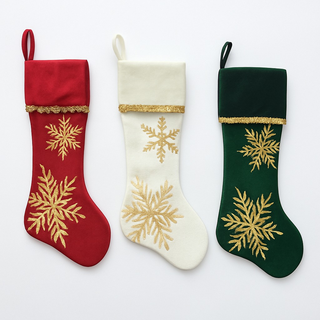 Faux Fur Pom-Pom Stockings (Set of 3)