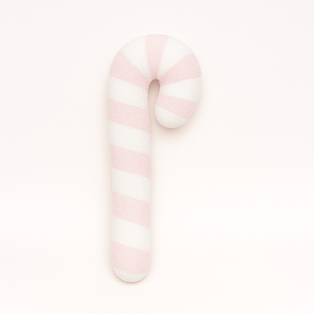Pink and White Candy Cane Pillow